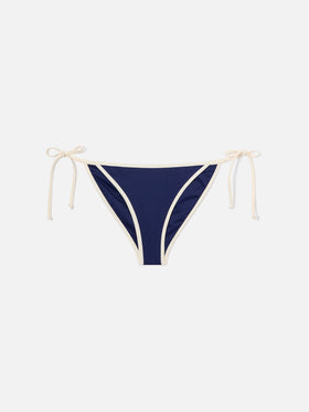 Virgo String-Klassik-Bikinihose in Navyblau mit kontrastierender Einfassung 