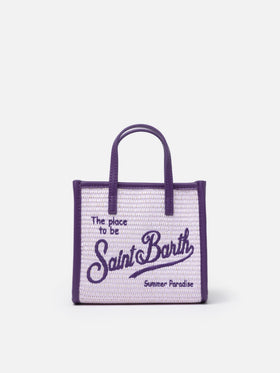 Lilac Mini Vivian Straw handbag - MC2 Saint Barth