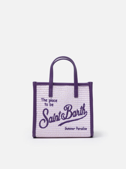 Lilac Mini Vivian Straw handbag - MC2 Saint Barth