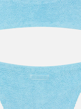 Vivy light blue one-shoulder crinkle bikini - MC2 Saint Barth