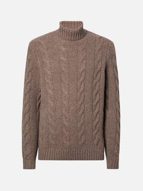 Valdez pure-wool turtleneck sweater in hazelnut
