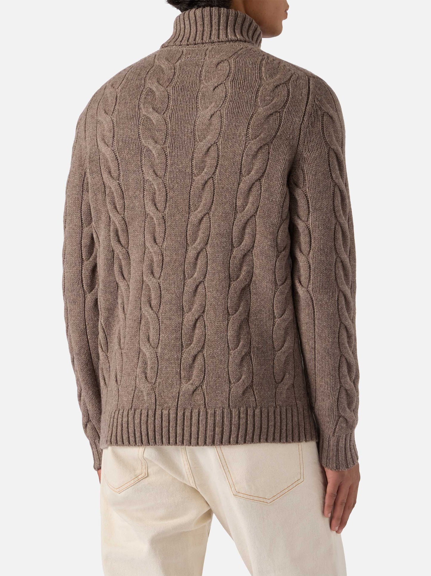Valdez pure-wool turtleneck sweater in hazelnut