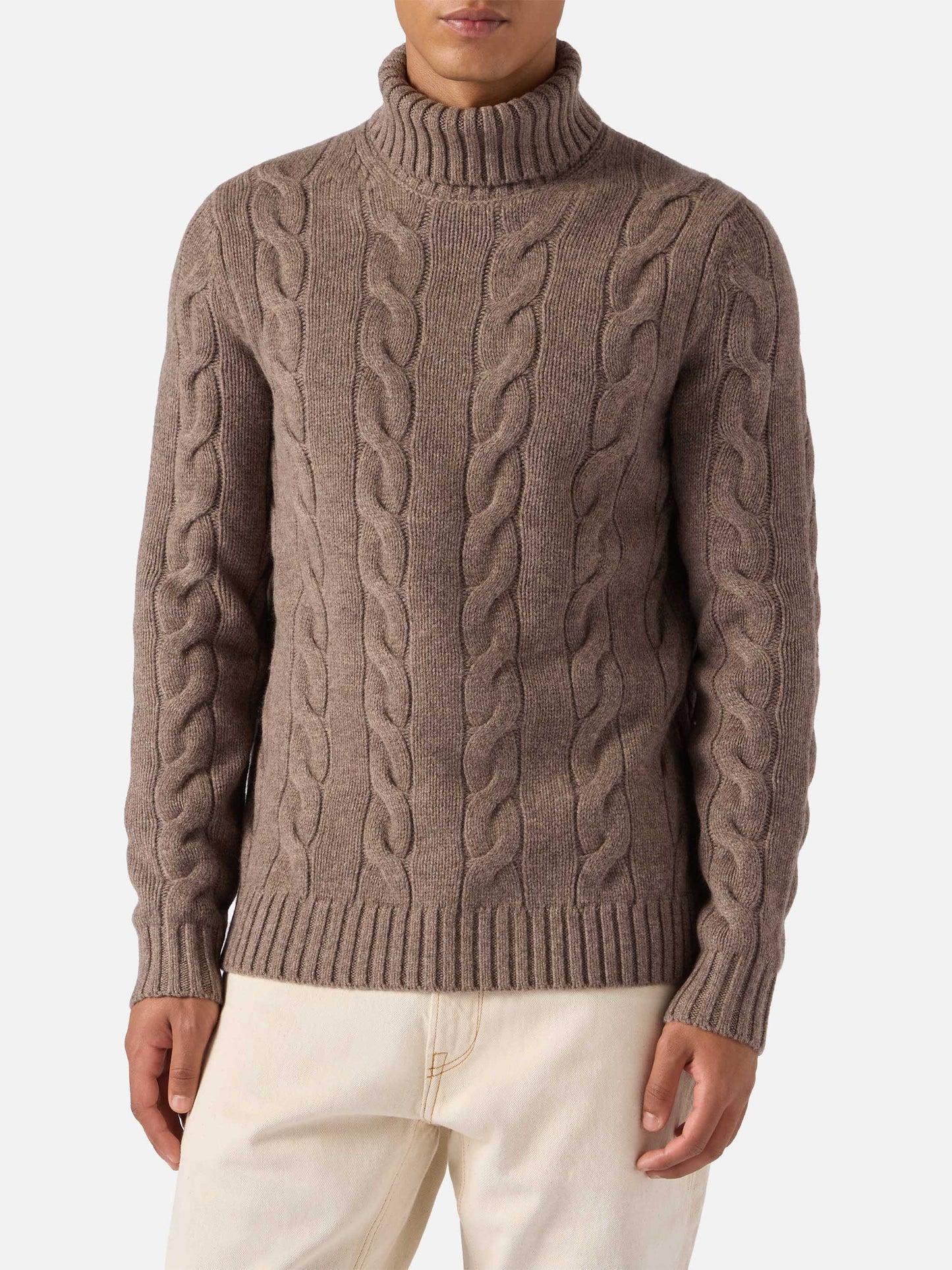 Valdez pure-wool turtleneck sweater in hazelnut