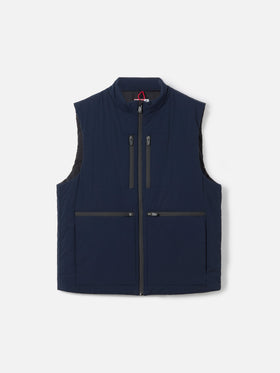 Gilet imbottito in tessuto elasticizzato blu navy da uomo Vonn