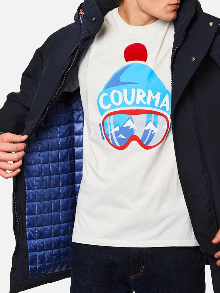 Blue navy blue hooded parka jacket Voyager - MC2 Saint Barth