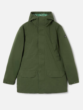 Parka da uomo con cappuccio e stampa bandana verde militare