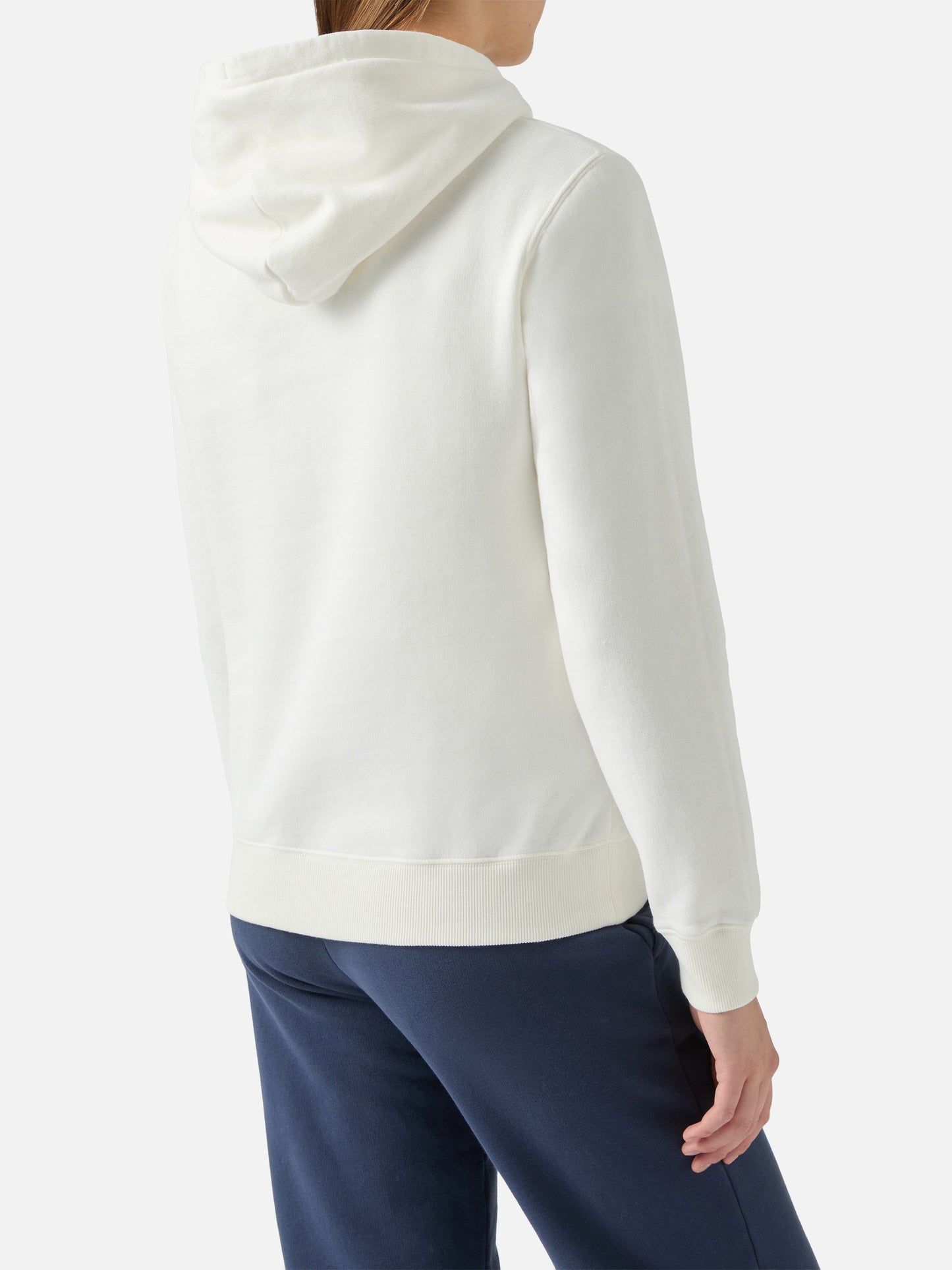 Virginia cotton hoodie in white with St. Moritz embroidery | ST. MORITZ SPECIAL EDITION