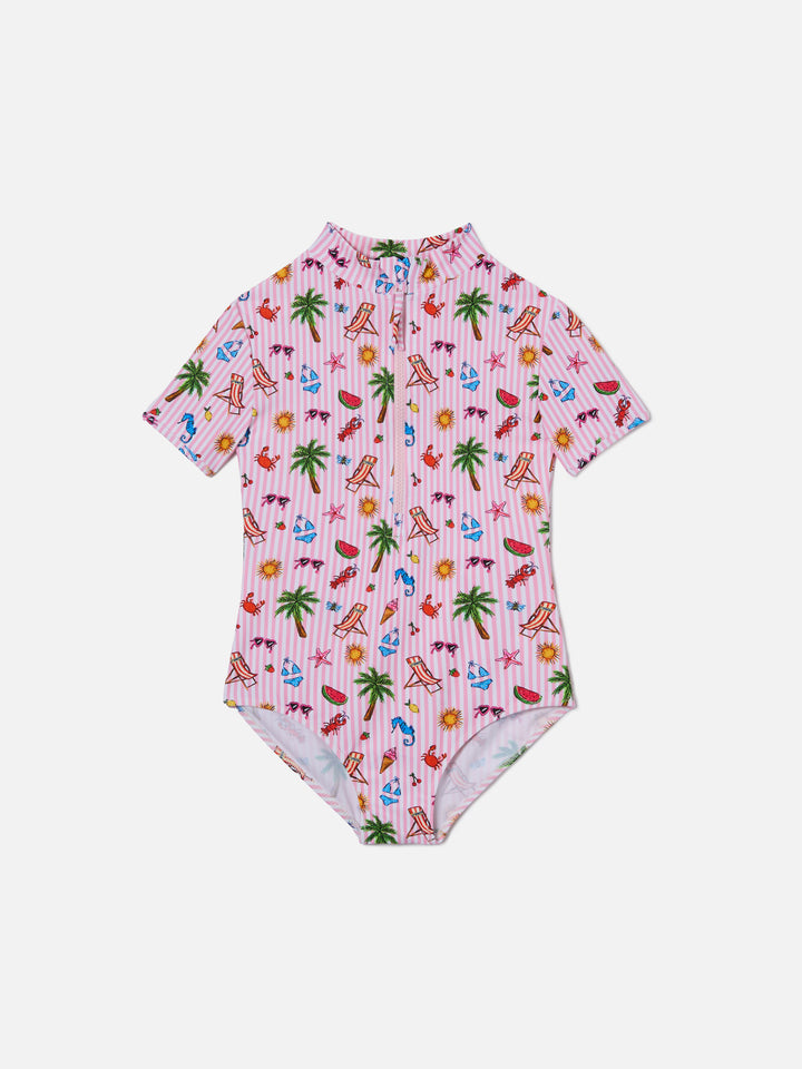 Costume intero Waikiki  stampa sketch multicolore