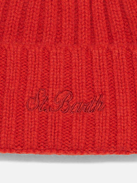 Gorro rojo de mezcla de cachemira Wengen 