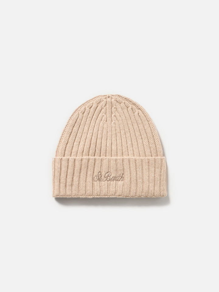 Man beige cashmere blend hat Wengen - MC2 Saint Barth