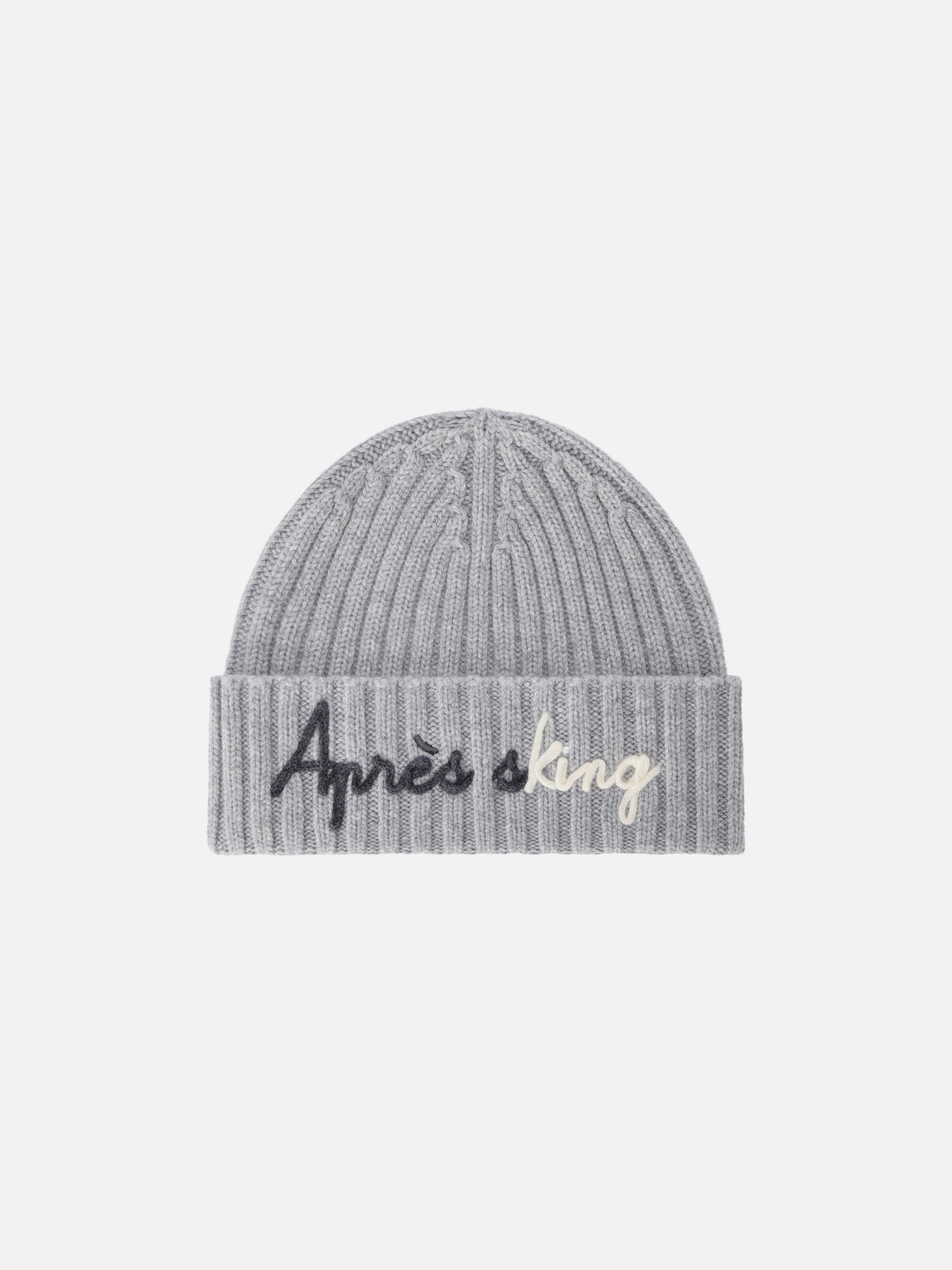 Gorro Wengen gris claro con bordado Après Sking 