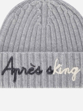 Gorro Wengen gris claro con bordado Après Sking 