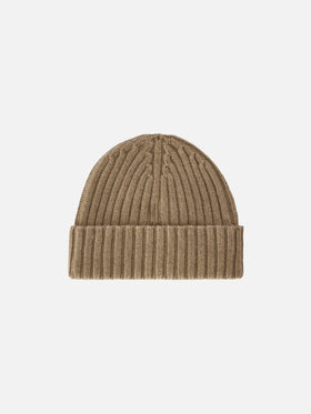Beige Wengen beanie with St. Barth embroidery