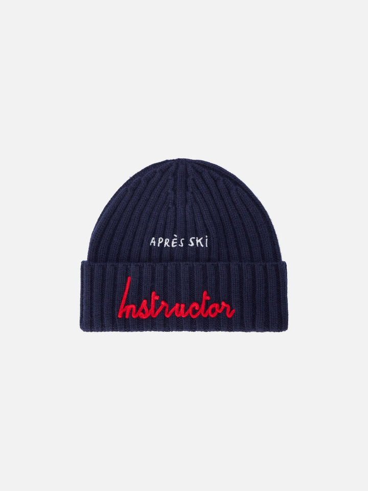 Berretto Wengen blu navy con ricamo Après Ski Instructor