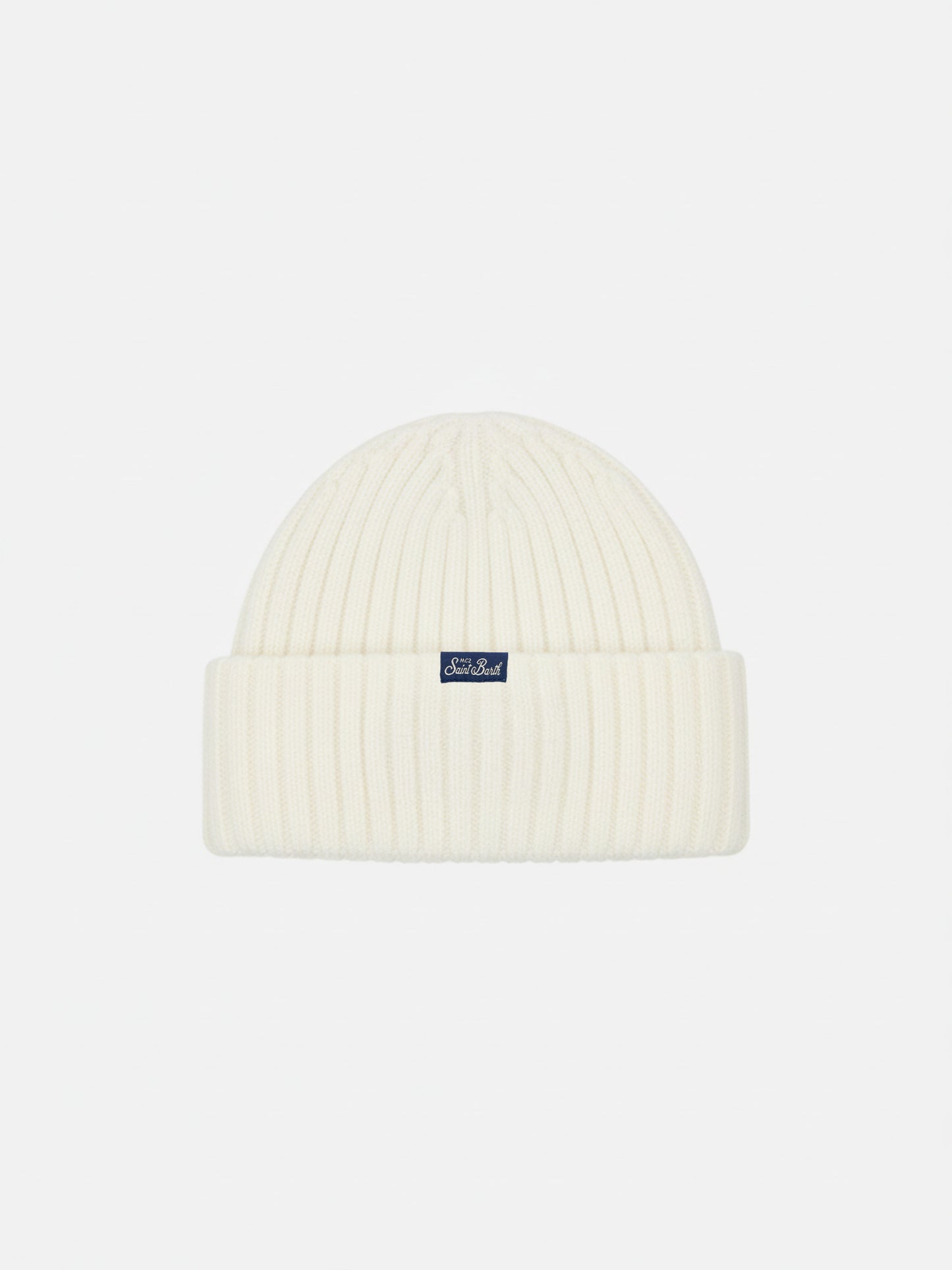 Beanie Wengen in white cashmere blend with Super G embroidery | SUPER G SPECIAL EDITION