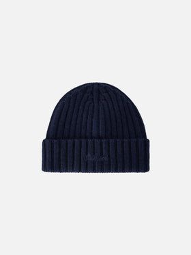 Berretto Wengen blu navy con ricamo St. Barth