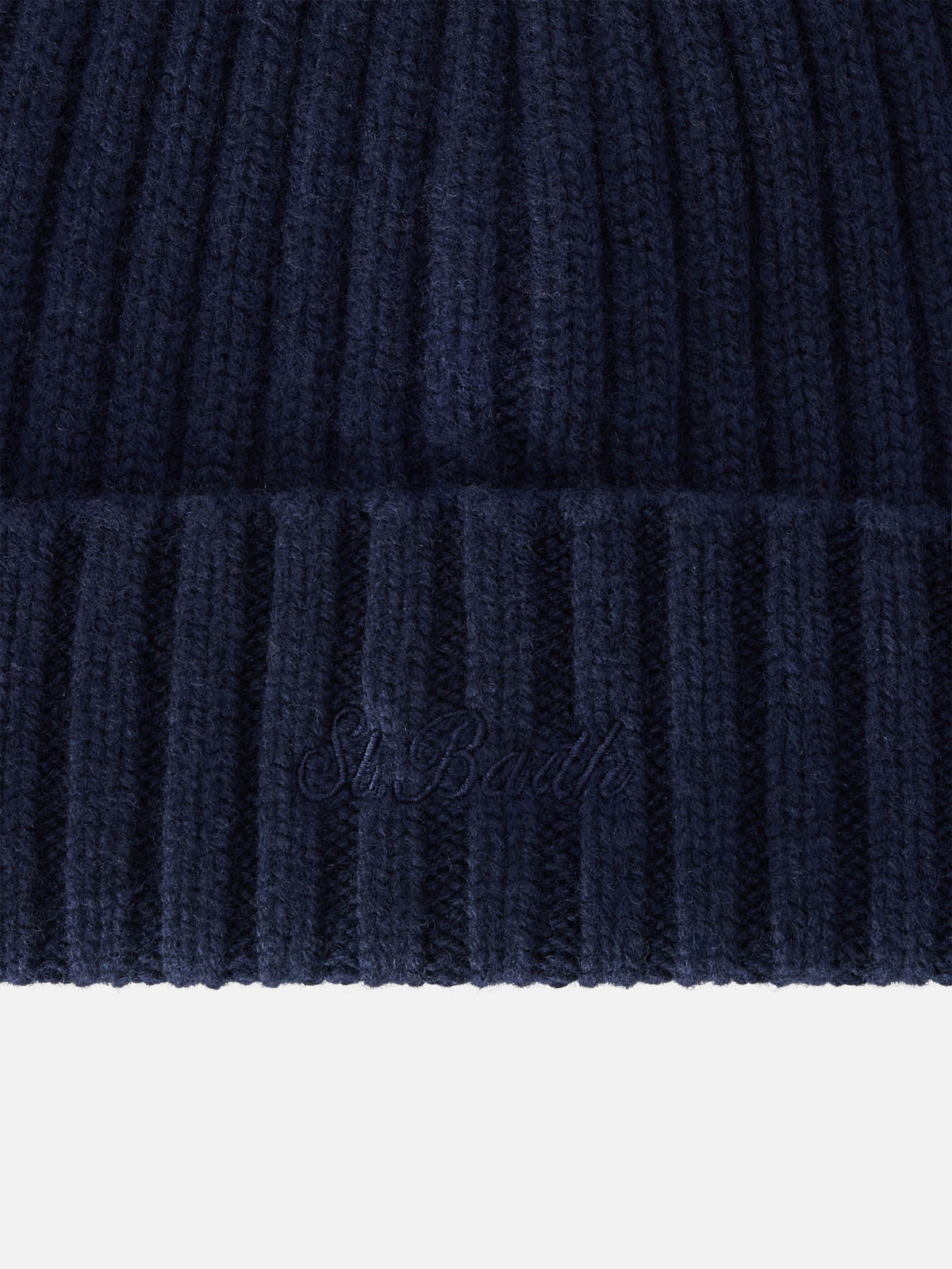 Berretto Wengen blu navy con ricamo St. Barth
