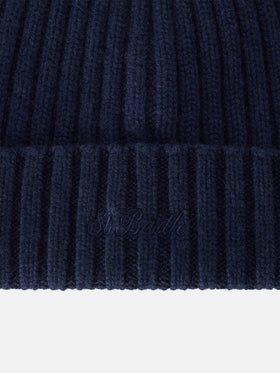 Berretto Wengen blu navy con ricamo St. Barth