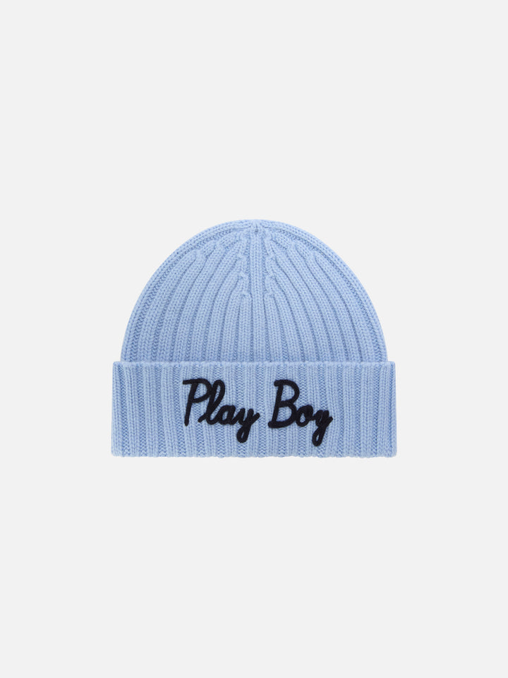 Berretto Wengen azzurro con ricamo Play Boy