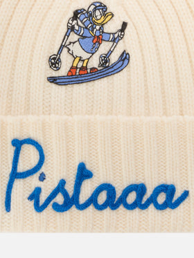 Gorro Wengen en gris claro con bordado Pistaaa | Special edition 