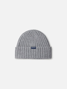 Woman grey ribbed hat Wengen with Courma embroidery - MC2 Saint Barth