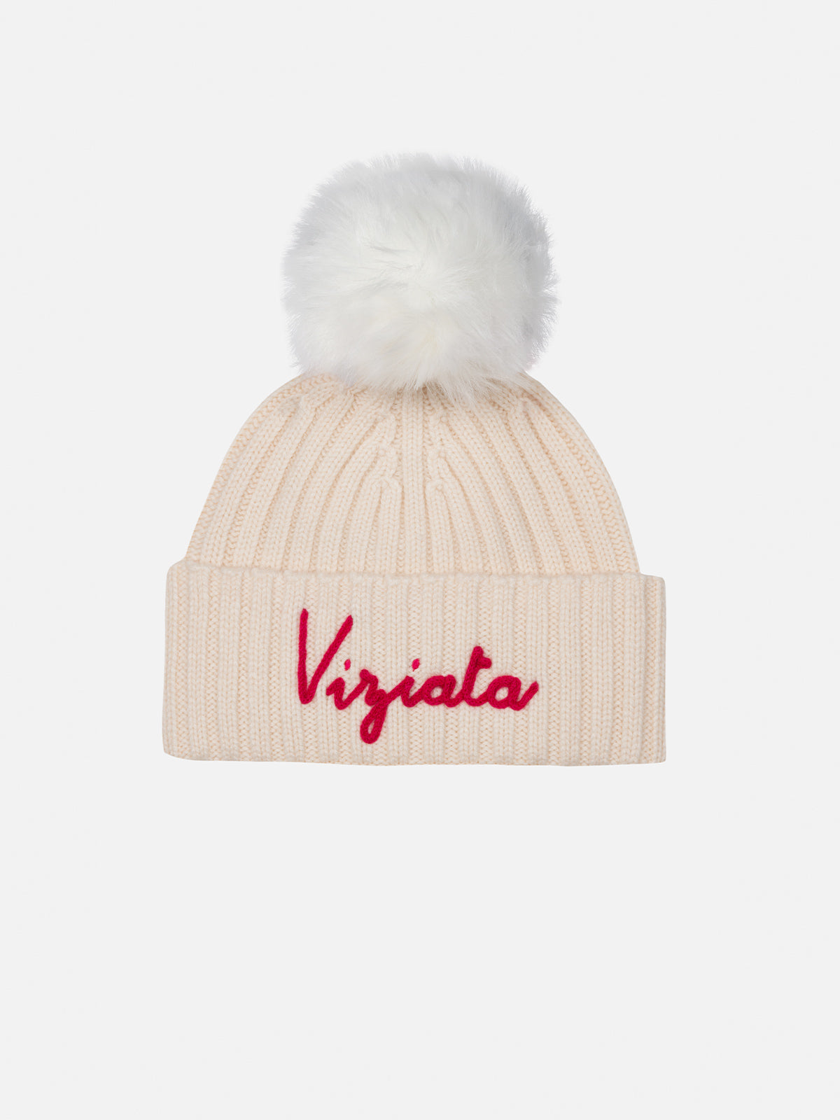 Girl pink hat Wengen with pompon and Viziata embroidery - MC2 Saint Barth
