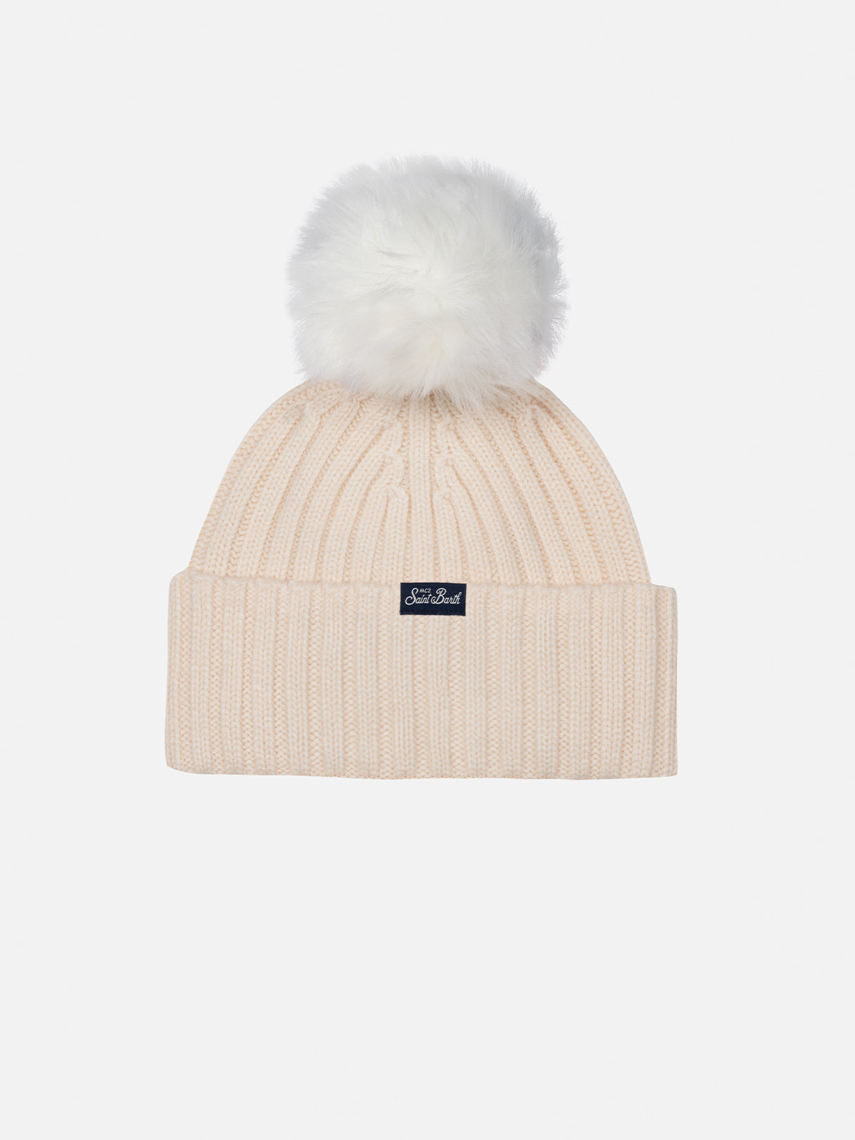 Girl pink hat Wengen with pompon and Viziata embroidery - MC2 Saint Barth