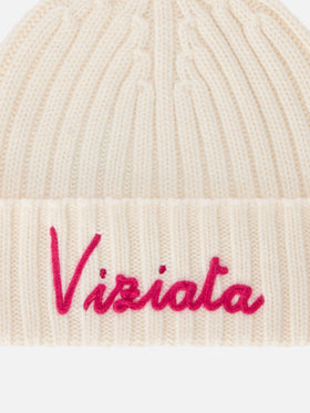 Off white Wengen beanie with Viziata embroidery