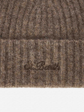 Gorro de mezcla de alpaca Nut Wengen con bordado del logotipo 