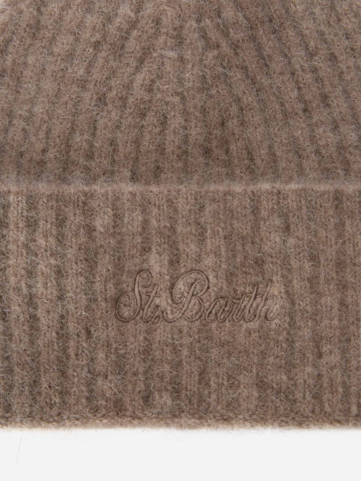 Kaki stretch alpaca hat Wengen