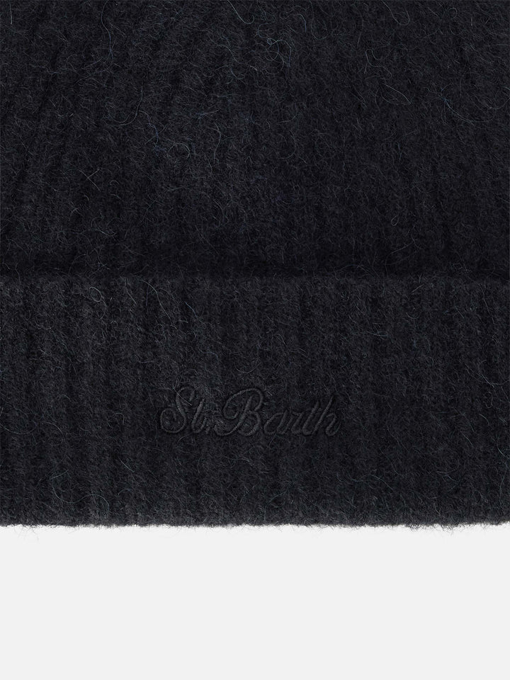 Bonnet Wengen noir en mélange d’alpaga 