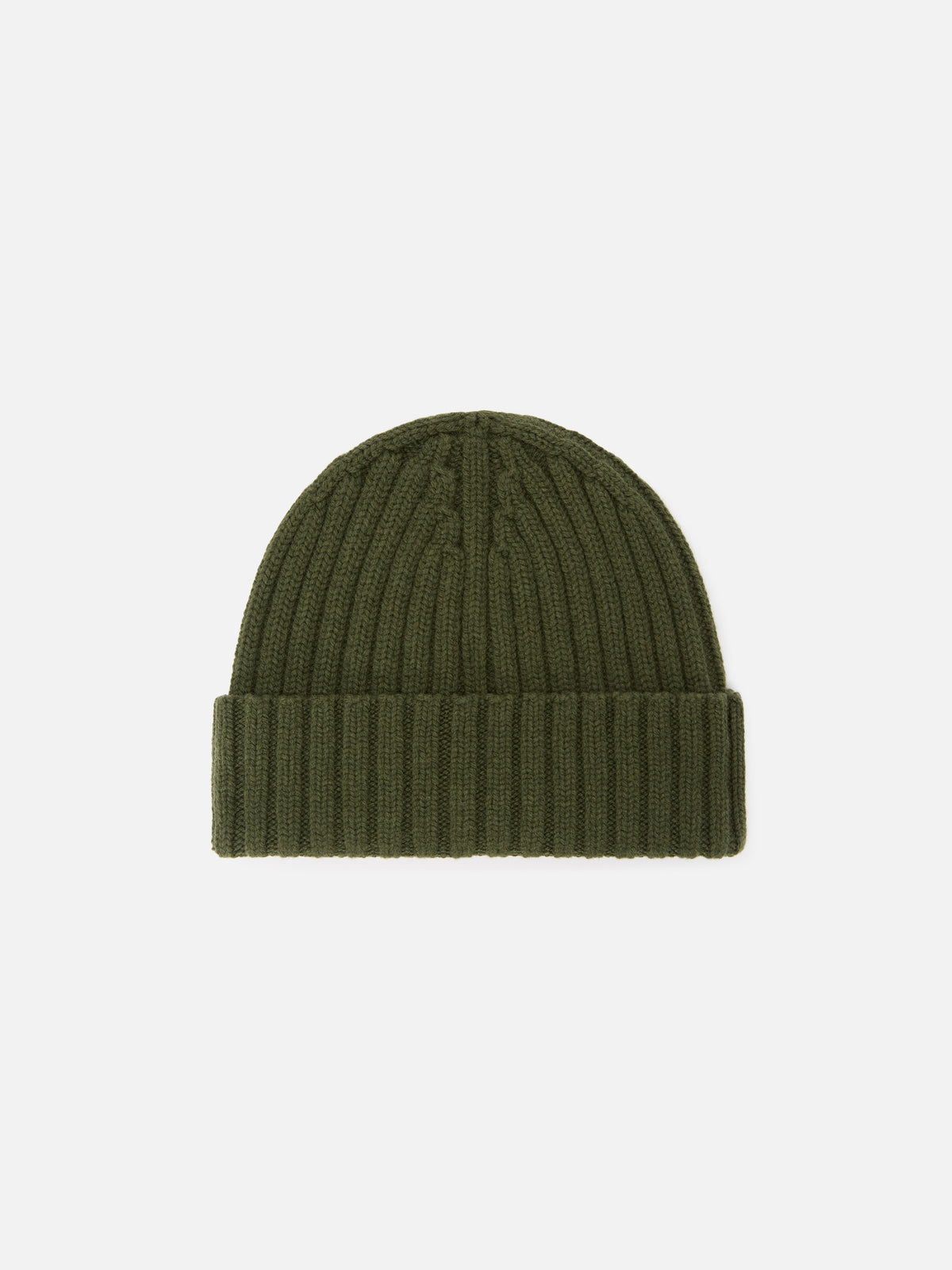 Military green Wengen wool beanie with logo embroidery