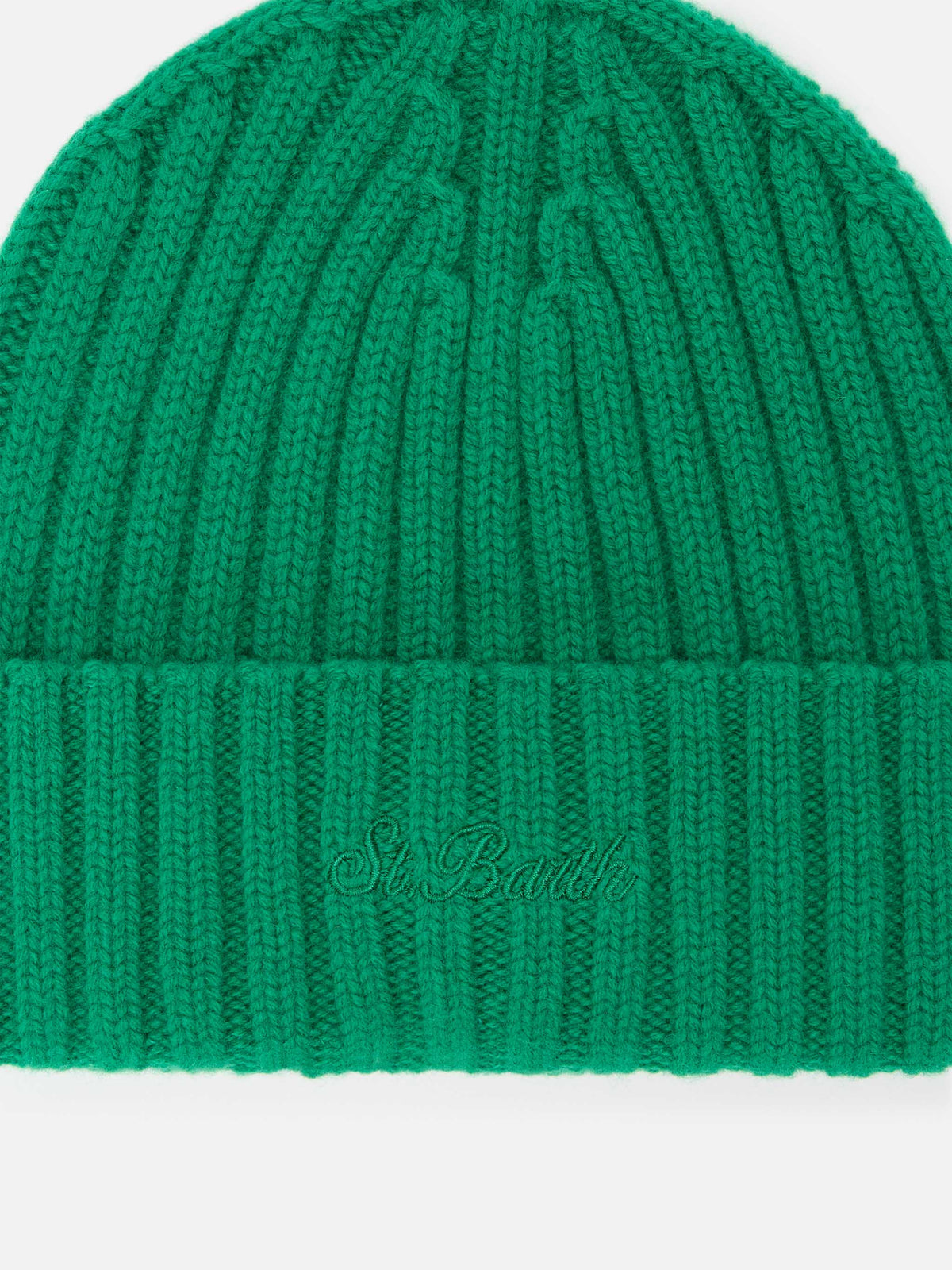 Bonnet Wengen vert en laine avec logo brodé 