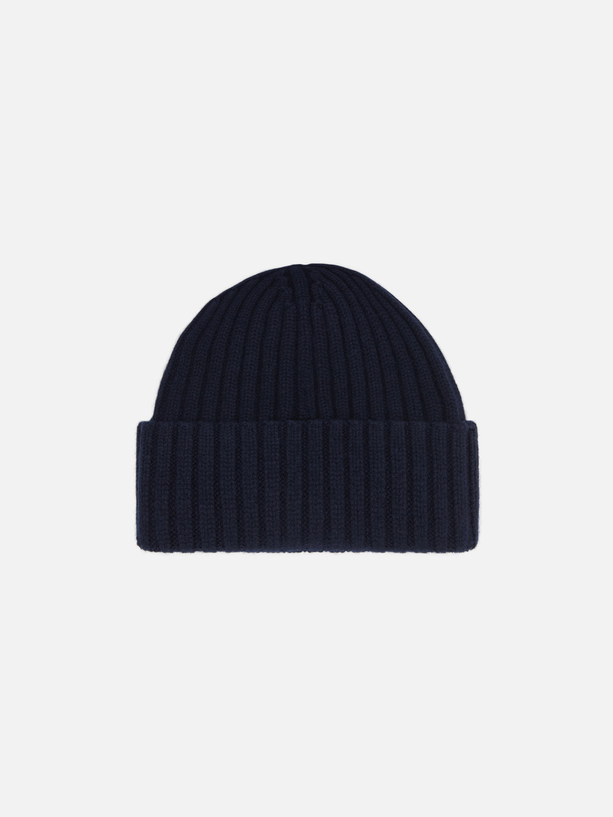 Night blue Wengen wool beanie with logo embroidery