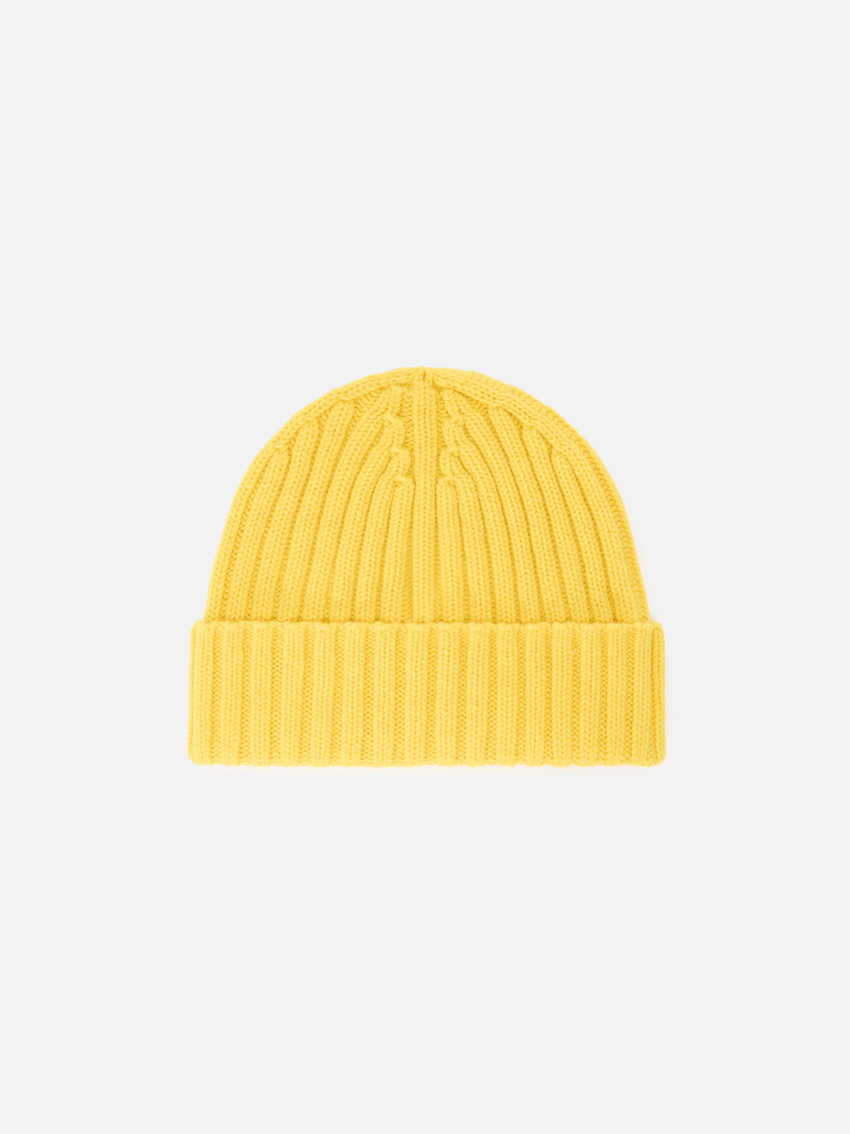 Yellow Wengen wool beanie with logo embroidery