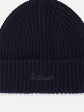 Gorro de cashmere Wengen Navy blue 