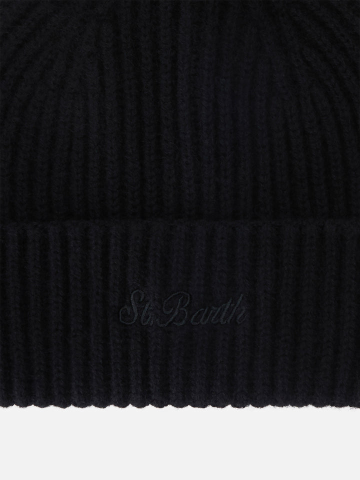 Berretto Wengen nero in cashmere