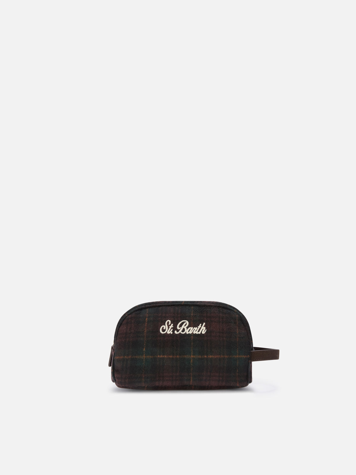 Westwood wool blend beauty case with tartan pattern