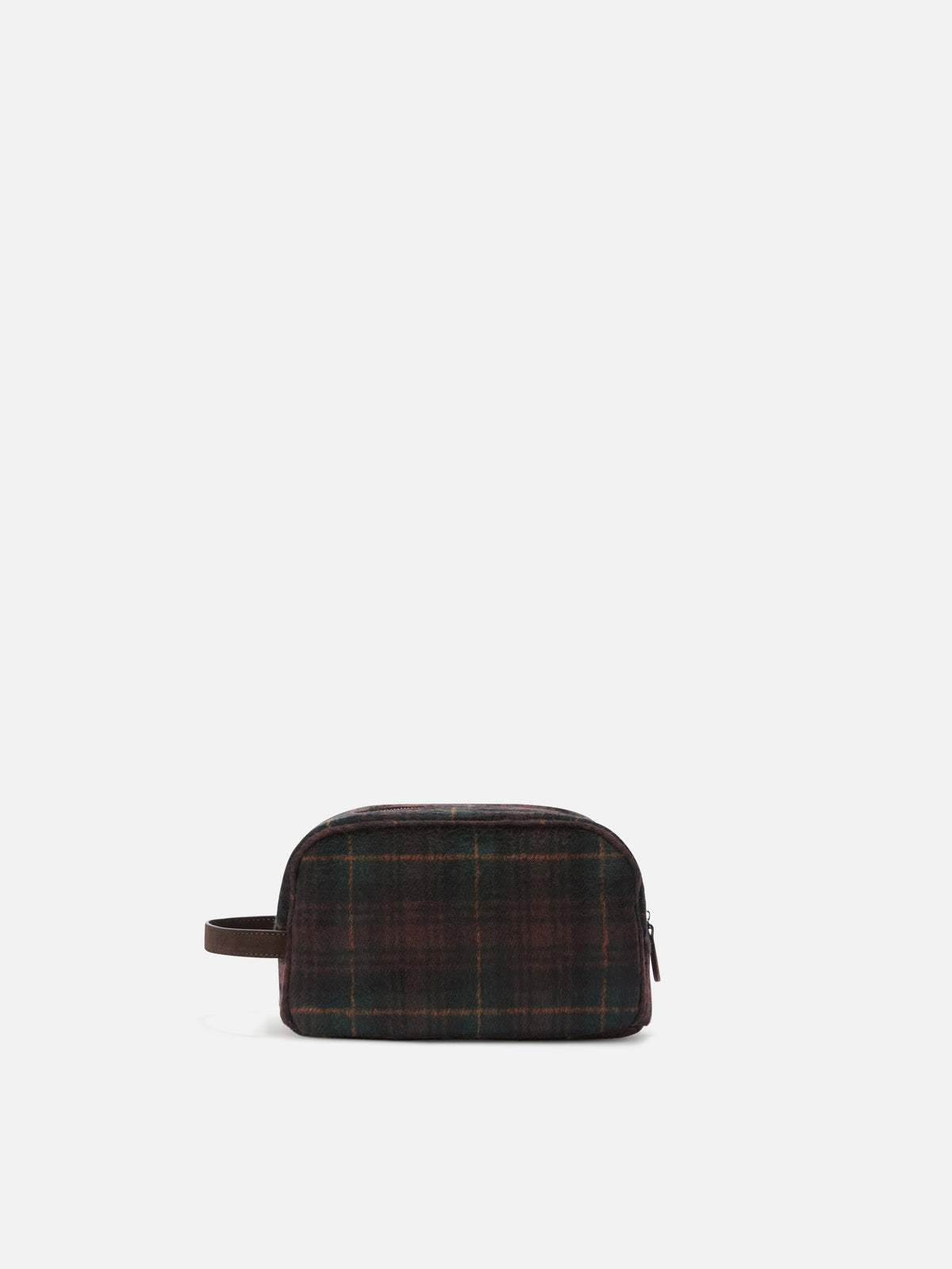 Westwood wool blend beauty case with tartan pattern