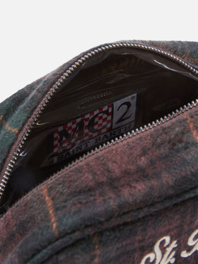 Westwood wool blend beauty case with tartan pattern