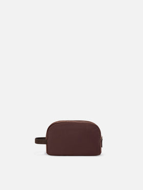 Brown Westwood waxed beauty case with logo embroidery