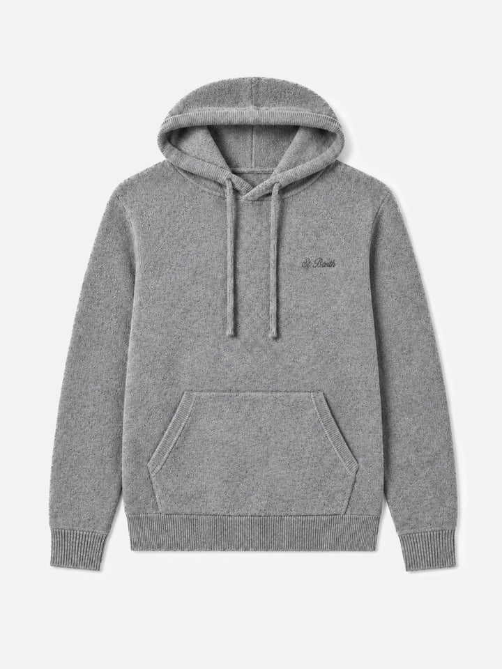 Grey melange Willbur hooded sweater