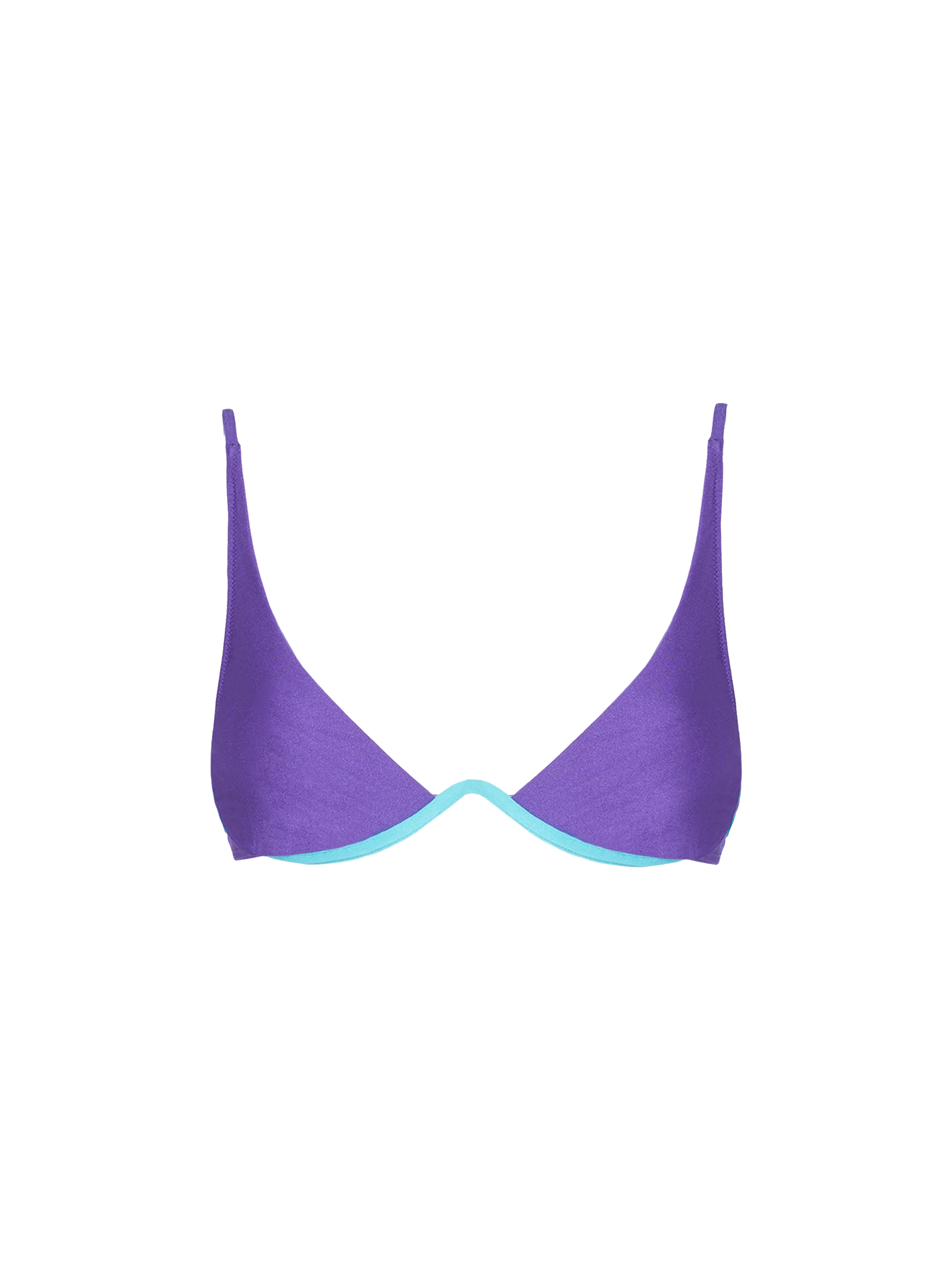 Woman shiny dark V-wired top - MC2 Saint Barth