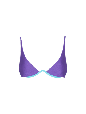 Woman shiny dark V-wired top - MC2 Saint Barth