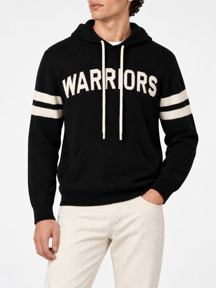 White Wood knit hoodie