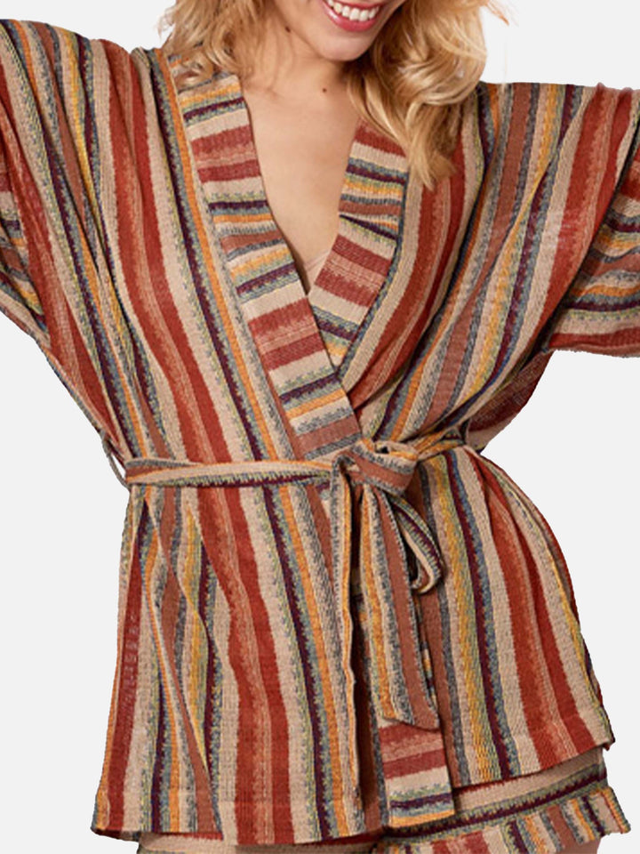 Navajo style knitted kimono - MC2 Saint Barth