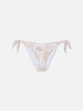 Yali classic bikini bottoms with beige toile de jouy print