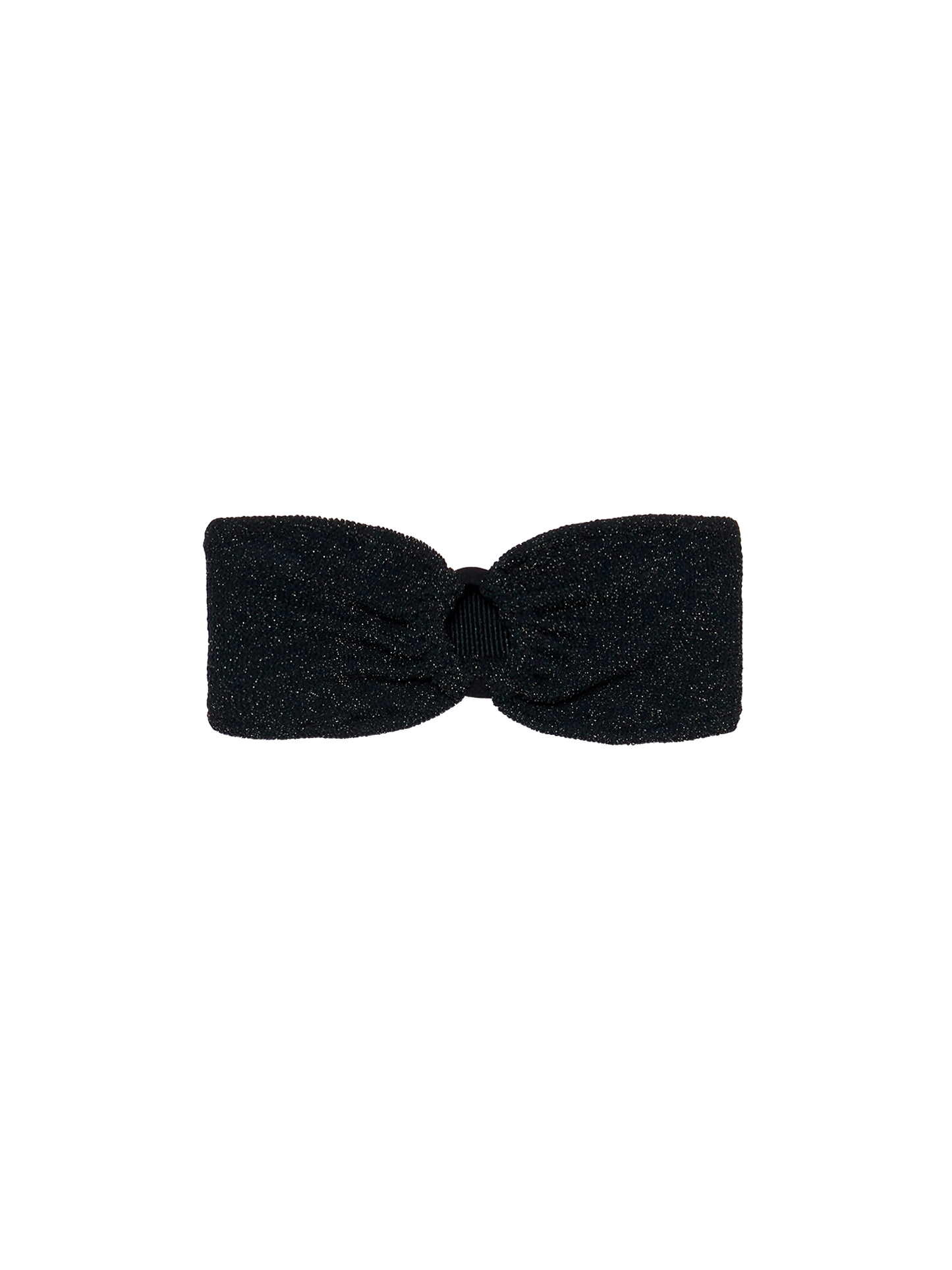 Yulia top bikini a fascia in tessuto crinkle lurex nero