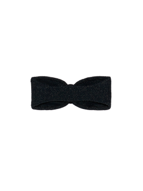 Yulia top bikini a fascia in tessuto crinkle lurex nero