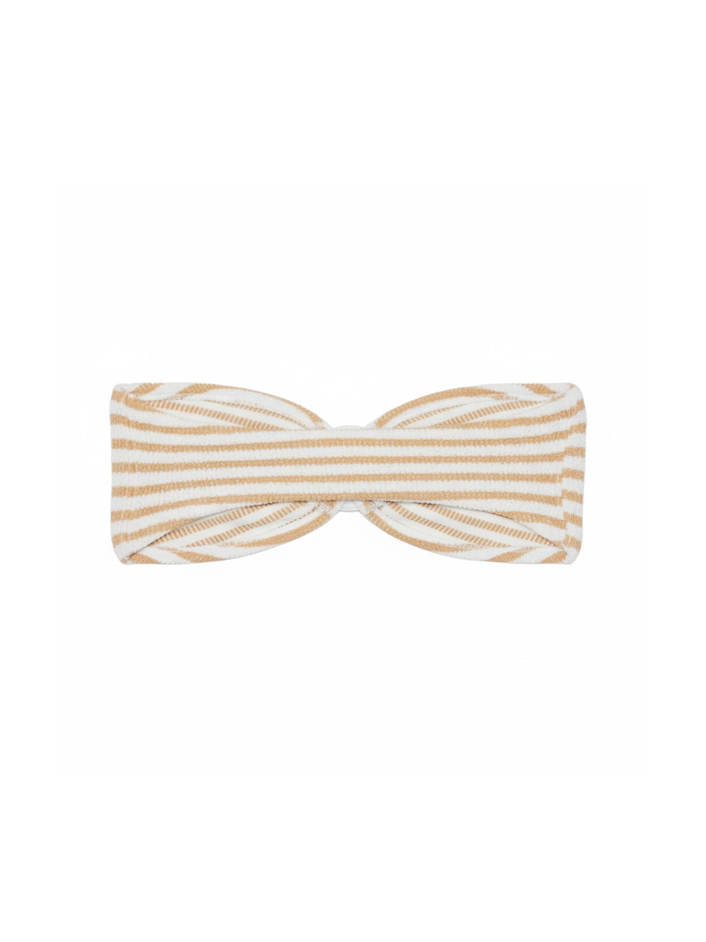 Yulia crinkle bandeau top with striped print